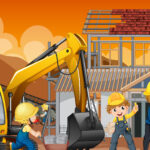 building-house-construction-site-and-workers-free-vector